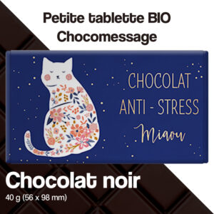 livraison de tablette de chocolat noir chat anti stress