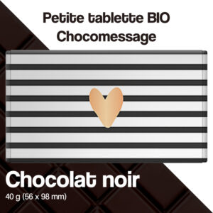 livraison de tablette de chocolat noir coeur or