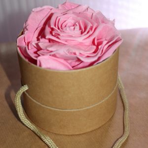 Rose éternelle rose boite à chapeaux mono