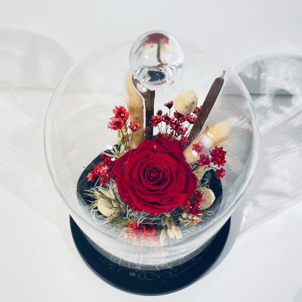 cloche champetre rouge rose