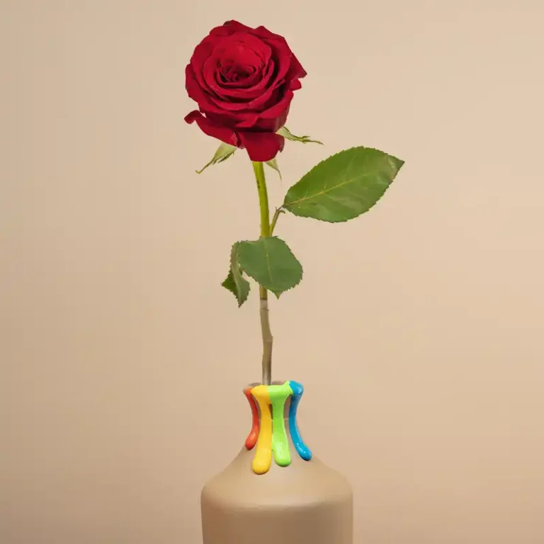 une rose dans un vase peint diy