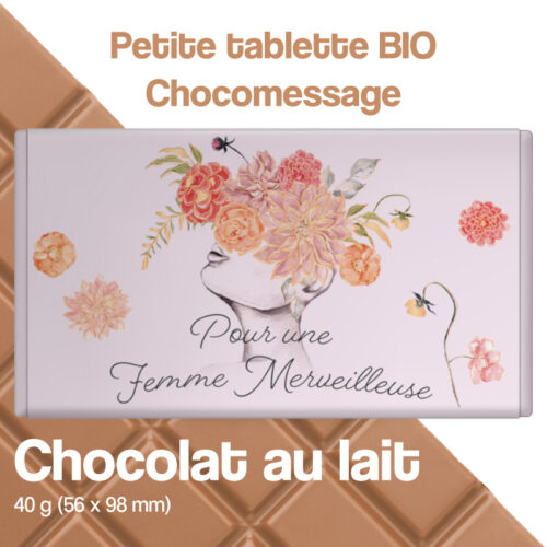 tablette de chocolat au lait maman amour pour une femme merveilleuse