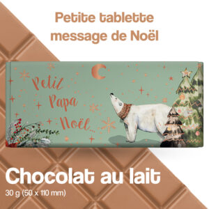 tablette barre de chocolat au lait petit papa noël ours blanc