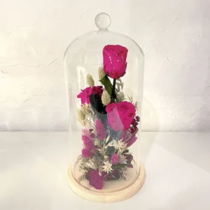grande cloche trio rose fuchsia la belle et la bête